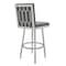 Armen Living Rochester 30" Swivel Modern Brushed Stainless Steel and Gray Faux Leather Barstool 721535752157 - alternate 4